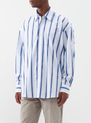 Our Legacy - Oversized Striped Cotton-poplin Shirt - Mens - Blue White - 44 EU/IT