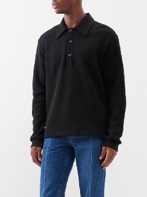 Our Legacy - Ile Knitted Polo Shirt - Mens - Black - 46 EU/IT