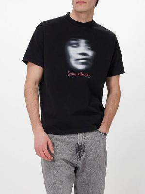 Our Legacy - Swing Of Pendulum-print Cotton-jersey T-shirt - Mens - Black - 46 EU/IT