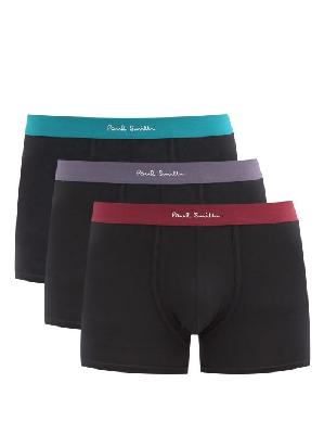 Paul Smith - Pack Of Three Cotton-blend Boxer Briefs - Mens - Black Multi - S