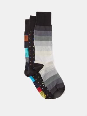 Paul Smith - Pack Of Three Cotton-blend Socks - Mens - Multi - ONE SIZE