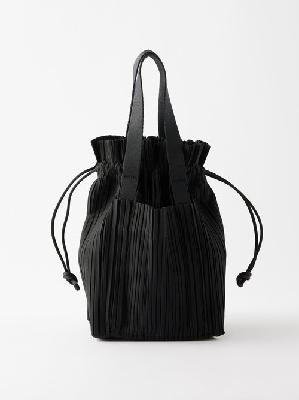 Pleats Please Issey Miyake - Pleats Small Technical-pleated Tote Bag - Womens - Black - ONE SIZE