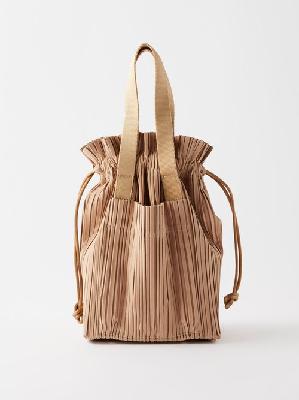 Pleats Please Issey Miyake - Pleats Small Technical-pleated Tote Bag - Womens - Beige - ONE SIZE