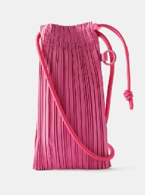 Pleats Please Issey Miyake - Pleats Mini Technical-pleated Cross-body Bag - Womens - Pink - ONE SIZE