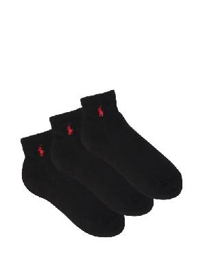 Polo Ralph Lauren - Pack Of Three Logo-embroidered Socks - Mens - Black - ONE SIZE