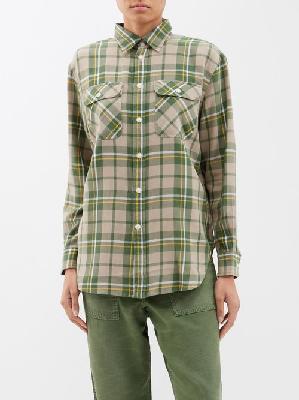 Polo Ralph Lauren - Plaid Cotton-flannel Shirt - Womens - Green Multi - L