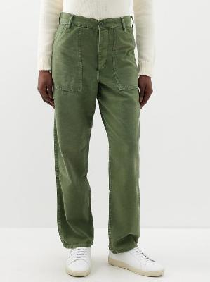 Polo Ralph Lauren - Cotton-twill Straight-leg Trousers - Womens - Khaki - 0 US