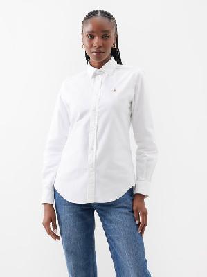 Polo Ralph Lauren - Logo-embroidered Cotton Oxford Shirt - Womens - White - 14 US