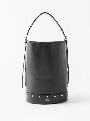 Polo Ralph Lauren - Bellport Medium Studded Leather Bucket Bag - Womens - Black - ONE SIZE