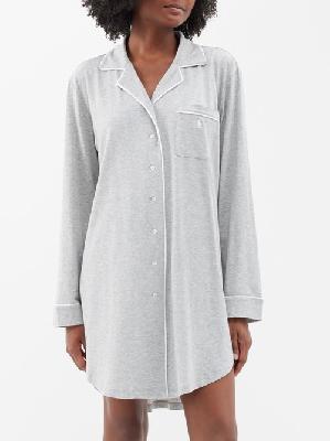Polo Ralph Lauren - Buttoned Cotton-blend Jersey Night Shirt - Womens - Grey - L