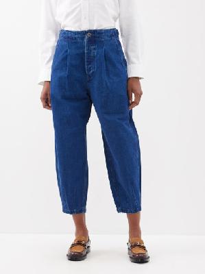 Polo Ralph Lauren - Cropped Curved-leg Jeans - Womens - Dark Denim - 0 US