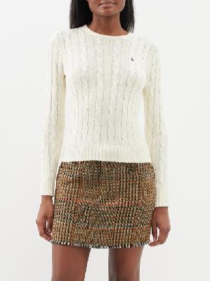 Polo Ralph Lauren - Julianna Cable-knit Cotton Sweater - Womens - Cream - L