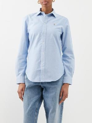 Polo Ralph Lauren - Charlotte Logo-embroidered Cotton-twill Shirt - Womens - Light Blue - 00 US