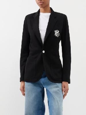 Polo Ralph Lauren - Logo-embroidered Cotton-blend Tailored Blazer - Womens - Black - 00 US