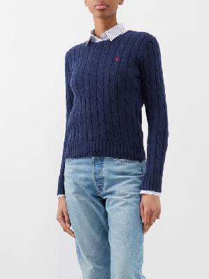 Polo Ralph Lauren - Julianna Cable-knit Cotton Sweater - Womens - Navy - M
