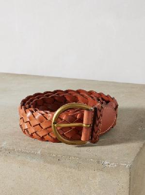Polo Ralph Lauren - Braided Leather Belt - Womens - Tan - L