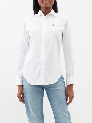 Polo Ralph Lauren - Logo-embroidered Cotton-poplin Shirt - Womens - White - 14 US