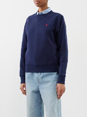 Polo Ralph Lauren - Crew-neck Cotton-blend Jersey Sweatshirt - Womens - Navy - L