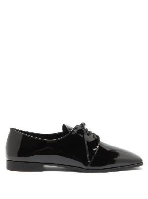 Prada - Square-toe Patent-leather Shoes - Womens - Black