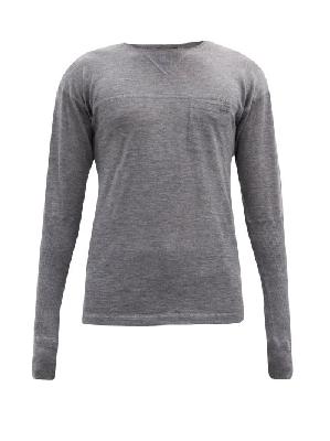 Prada - Crew-neck Panelled Cashmere-blend Sweater - Mens - Grey - 46 EU/IT