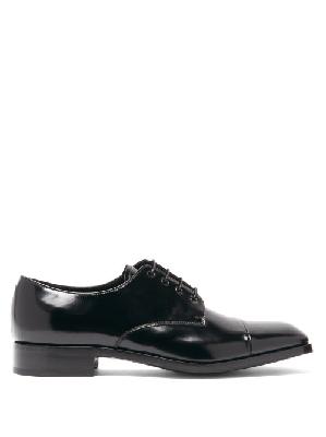 Prada - Spazzolato-leather Derby Shoes - Mens - Black - 7 UK