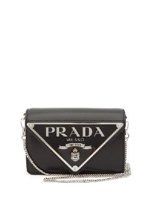 Prada - Triangle Logo-plaque Leather Shoulder Bag - Womens - Black - ONE SIZE