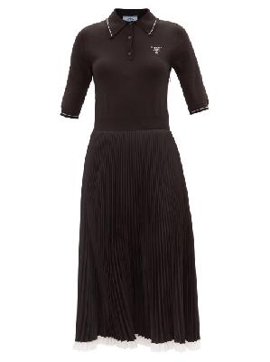 Prada - Logo-jacquard Silk-blend And Recycled-crepe Dress - Womens - Black - 36 IT