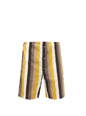 Prada - Triangle Logo-patch Striped Cotton Shorts - Mens - Multi - M