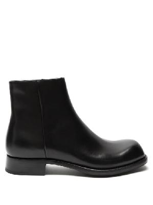 Prada - Square-toe Leather Boots - Mens - Black - 6 UK