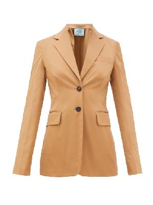 Prada - Single-breasted Cotton-blend Gabardine Suit Jacket - Womens - Camel