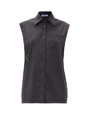 Prada - Sleeveless Silk-blend Organza Shirt - Womens - Black - 38 IT