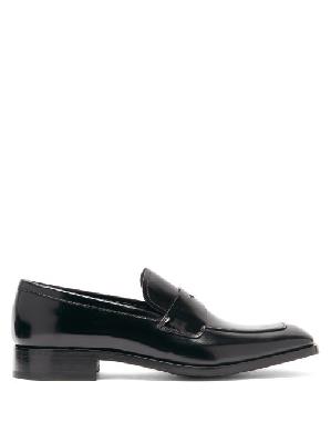 Prada - Spazzolato-leather Penny Loafers - Mens - Black - 6 UK