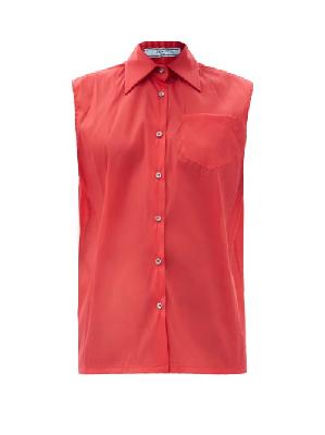 Prada - Sleeveless Silk-blend Organza Shirt - Womens - Red - 40 IT