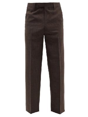 Prada - Prince Of Wales-check Wool-twill Suit Trousers - Mens - Brown - 44 EU/IT
