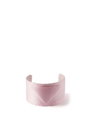 Prada - Triangle Logo-patch Satin Arm Cuff - Womens - Pink - M