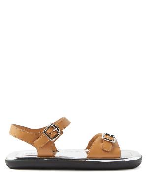 Prada - Buckled Leather Sandals - Womens - Beige - 34.5 EU/IT