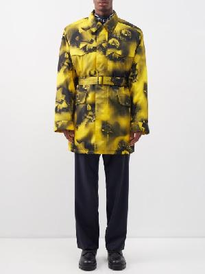 Prada - Printed Belted Re-nylon Trench Coat - Mens - Yellow Black - L