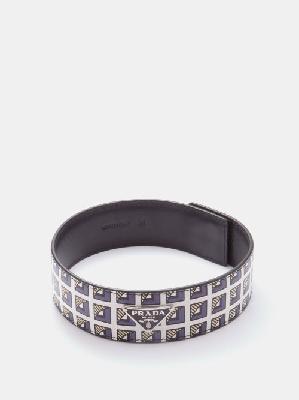 Prada - Geometric-print Leather Bracelet - Mens - Multi - M