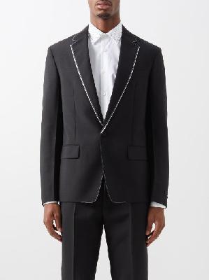 Prada - Single-breasted Piped Mohair-blend Suit Jacket - Mens - Black - 46 EU/IT