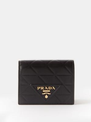 Prada - Triangle Logo-plaque Leather Wallet - Womens - Black - ONE SIZE