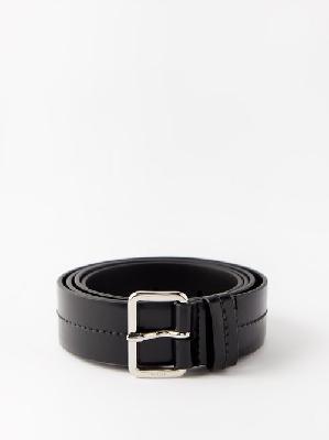 Prada - Logo-engraved Leather Belt - Mens - Black - 100 EU