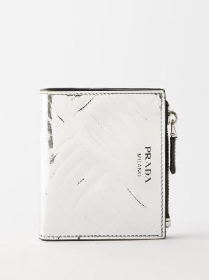Prada - Embossed Leather Bi-fold Cardholder - Womens - White - ONE SIZE
