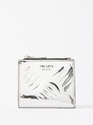 Prada - Embossed Leather Bi-fold Wallet - Mens - Silver - ONE SIZE