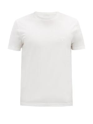 Prada - Logo-embroidered Cotton-blend T-shirt - Mens - White - XS