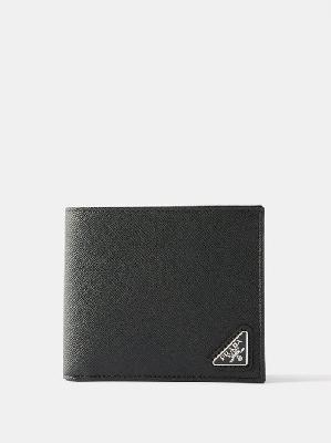 Prada - Logo-plaque Saffiano-leather Bi-fold Wallet - Mens - Black - ONE SIZE