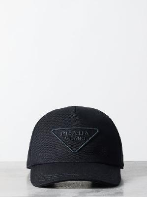 Prada - Triangle Logo-embroidered Denim Cap - Mens - Black - L
