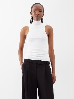 Proenza Schouler - High-neck Ribbed Jersey Tank Top - Womens - White - L
