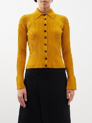 Proenza Schouler - Midweight Ribbed-knit Cardigan - Womens - Gold - L