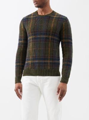 Ralph Lauren Purple Label - Plaid-intarsia Cashmere-blend Sweater - Mens - Multi - M