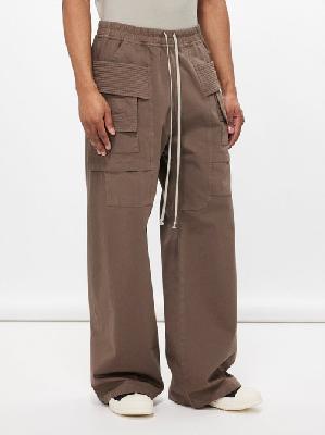 Rick Owens Drkshdw - Creatch Layered-pocket Cotton-drill Trousers - Mens - Brown - L
